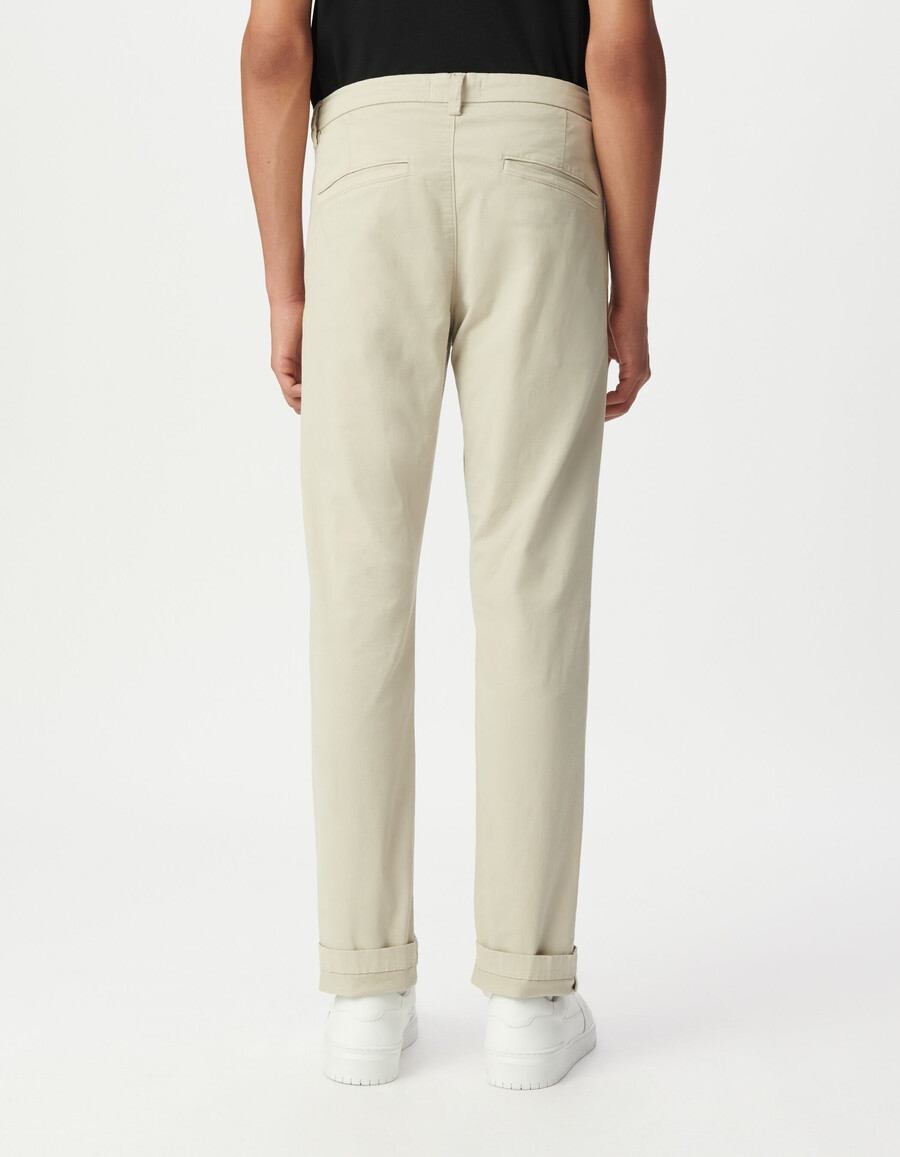 pantaloni chino slim in mastice da uomo